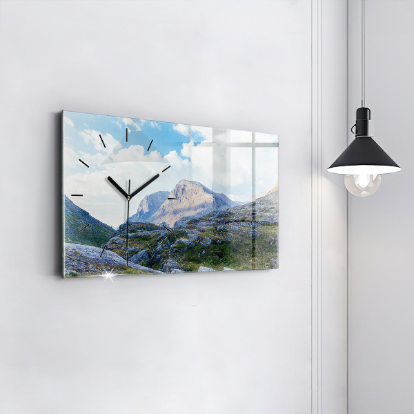 Horizontal wall clock Rocky Landscape