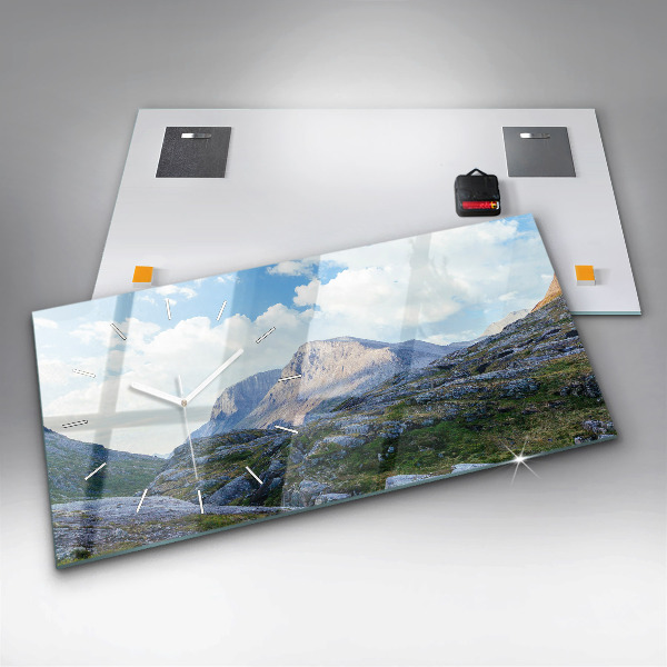 Horizontal wall clock Rocky Landscape