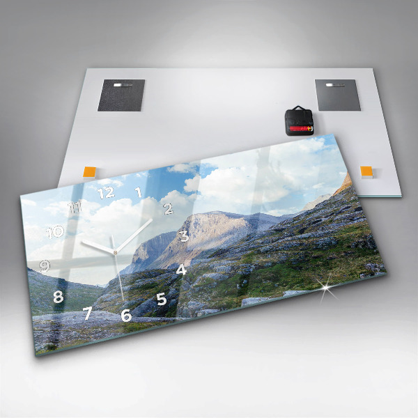 Horizontal wall clock Rocky Landscape