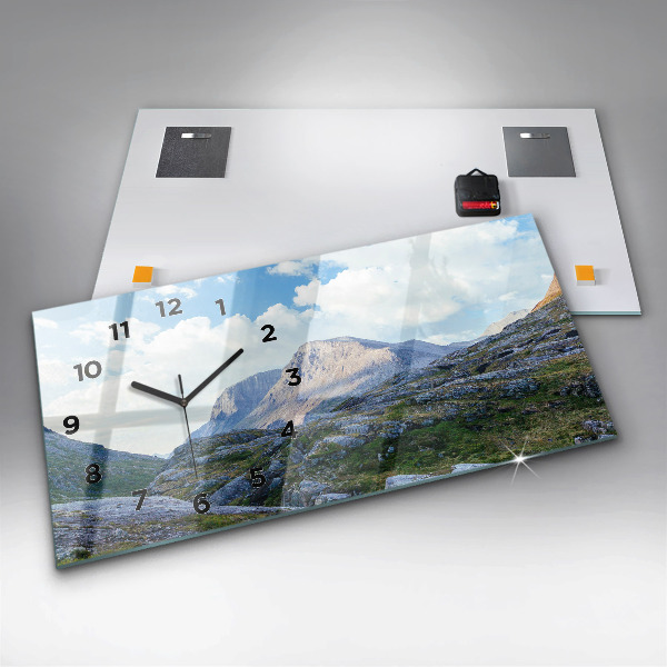 Horizontal wall clock Rocky Landscape