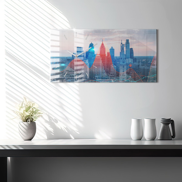 Horizontal wall clock Skyscrapers in Philadelphia