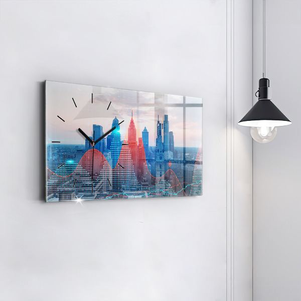 Horizontal wall clock Skyscrapers in Philadelphia