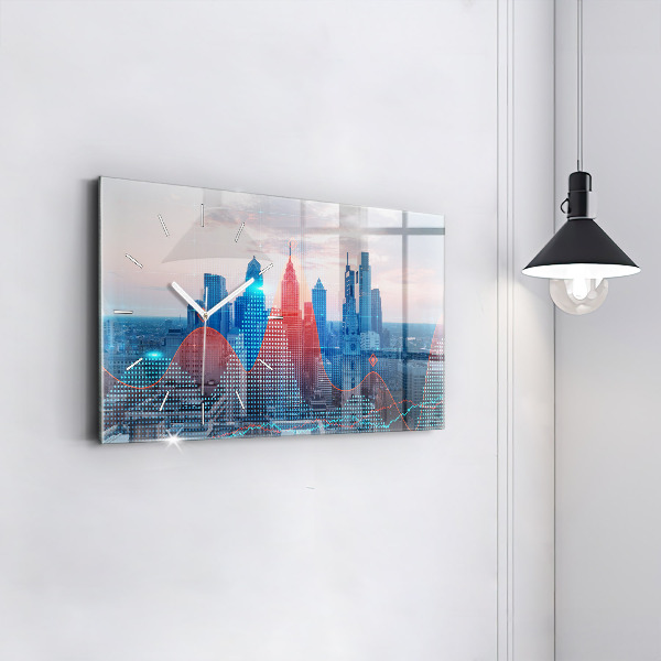 Horizontal wall clock Skyscrapers in Philadelphia