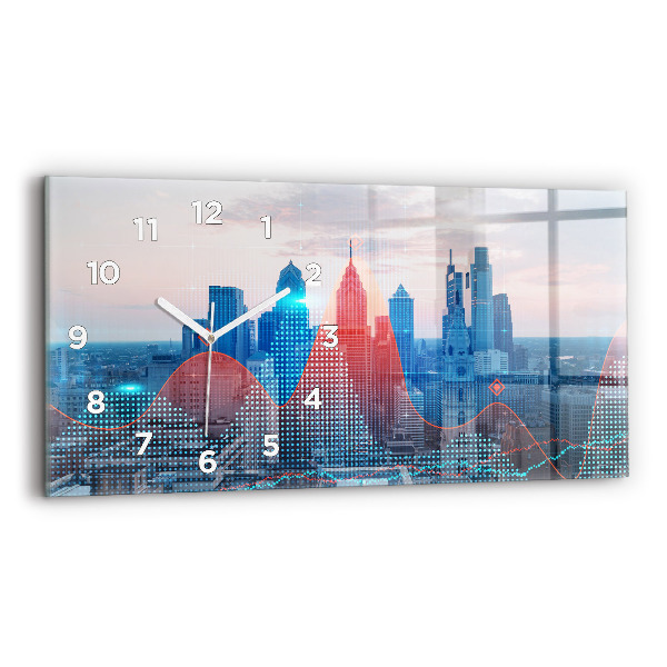 Horizontal wall clock Skyscrapers in Philadelphia