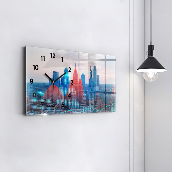 Horizontal wall clock Skyscrapers in Philadelphia