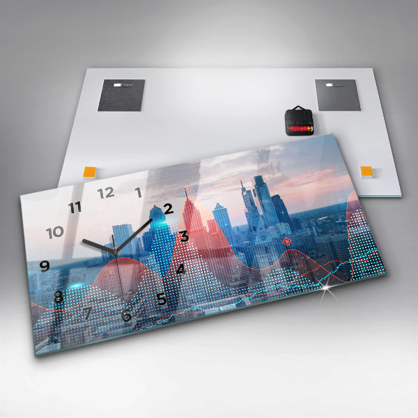 Horizontal wall clock Skyscrapers in Philadelphia