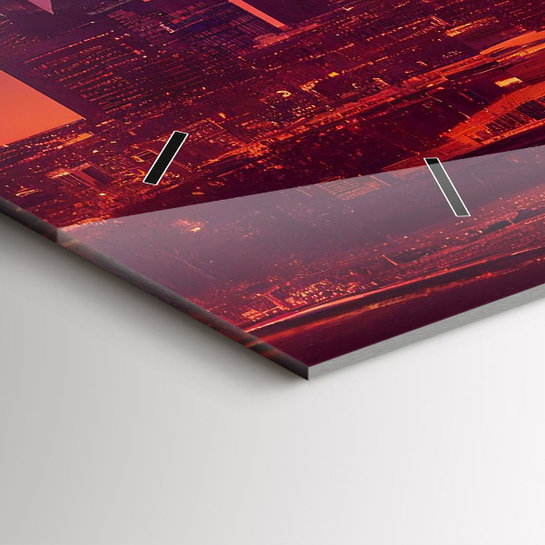 Horizontal wall clock Philadelphia City at Night