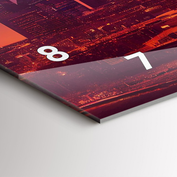 Horizontal wall clock Philadelphia City at Night