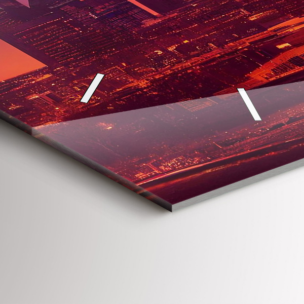 Horizontal wall clock Philadelphia City at Night