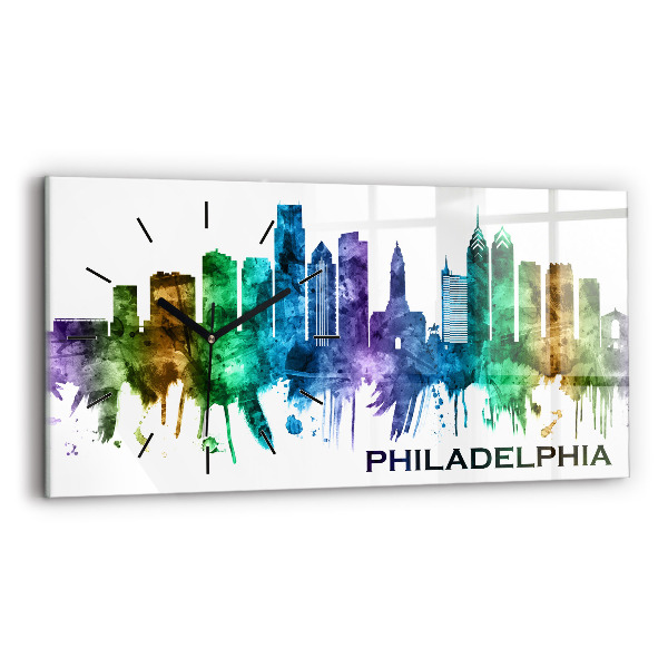 Horizontal wall clock Colorful Philadelphia