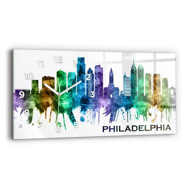 Horizontal wall clock Colorful Philadelphia