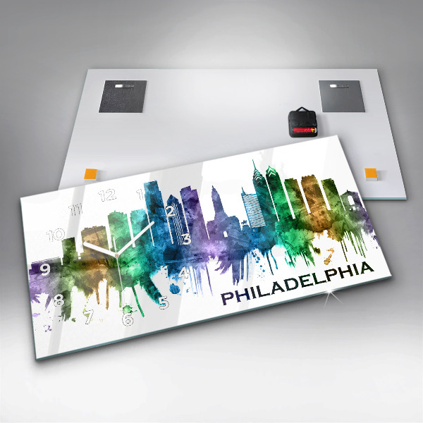Horizontal wall clock Colorful Philadelphia