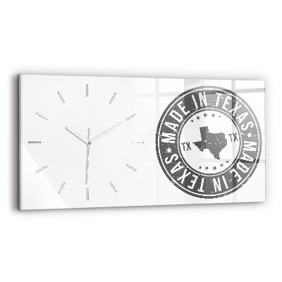 Horizontal wall clock Texas stamp