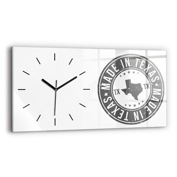 Horizontal wall clock Texas stamp