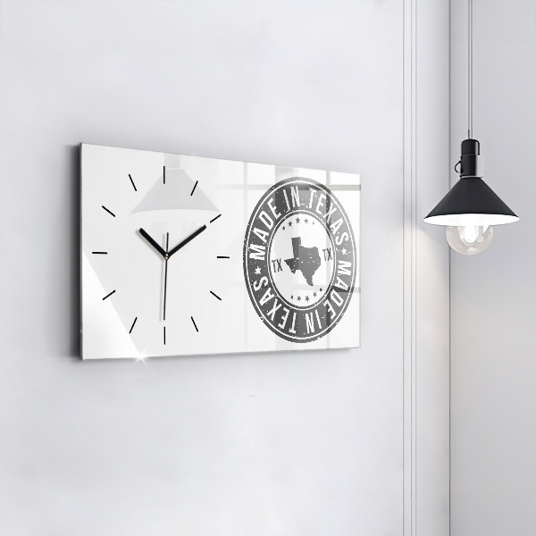 Horizontal wall clock Texas stamp