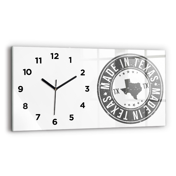 Horizontal wall clock Texas stamp