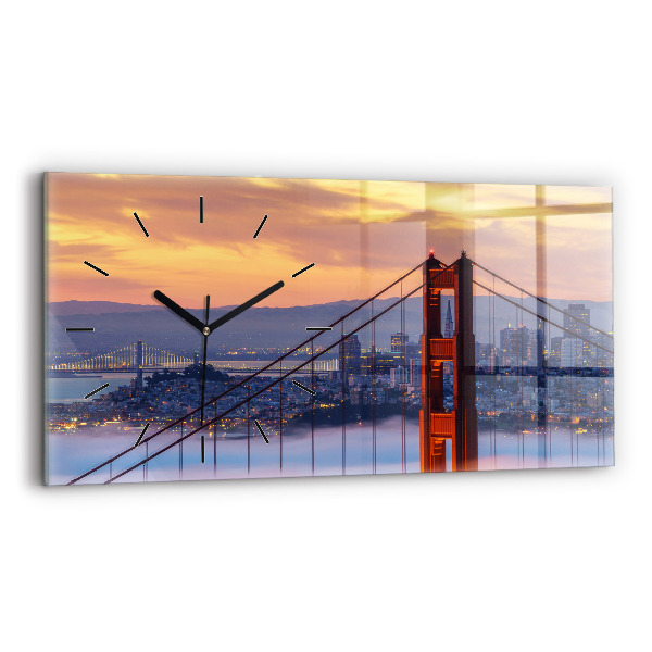 Horizontal wall clock San Francisco Bridge
