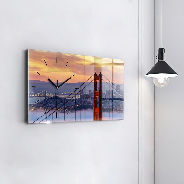 Horizontal wall clock San Francisco Bridge