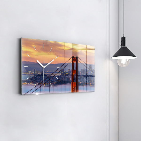 Horizontal wall clock San Francisco Bridge
