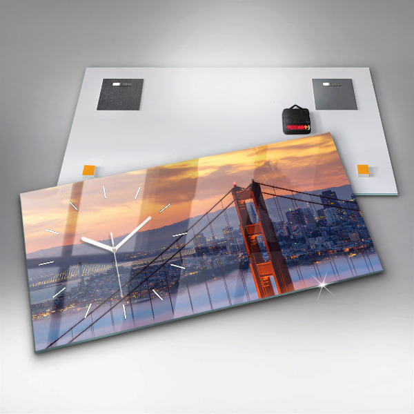 Horizontal wall clock San Francisco Bridge