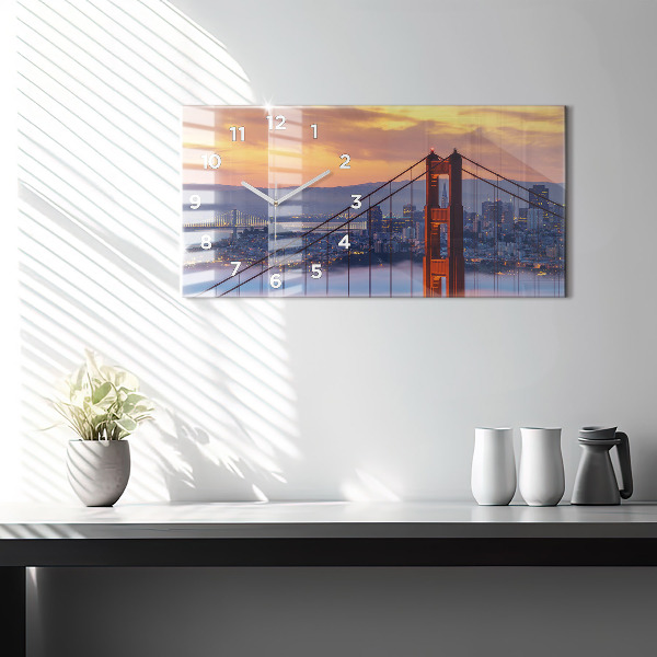 Horizontal wall clock San Francisco Bridge