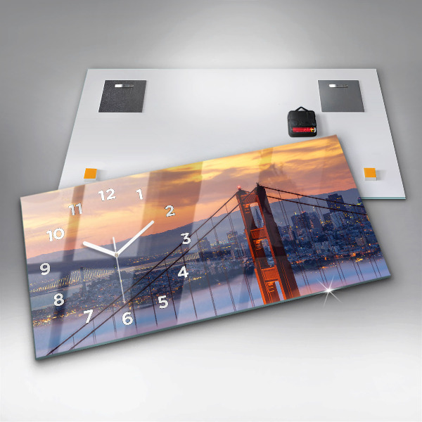 Horizontal wall clock San Francisco Bridge
