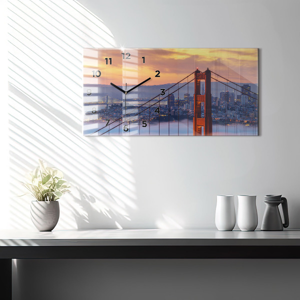 Horizontal wall clock San Francisco Bridge