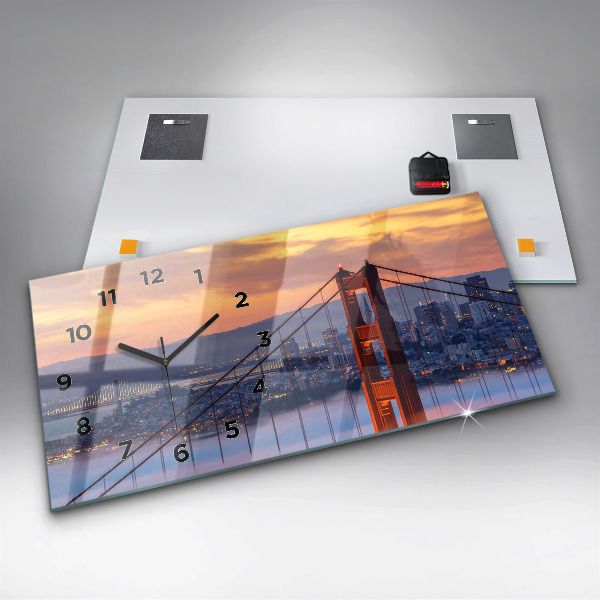 Horizontal wall clock San Francisco Bridge