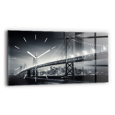 Horizontal wall clock San Francisco Bridge at Night