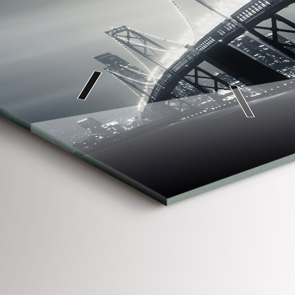 Horizontal wall clock San Francisco Bridge at Night