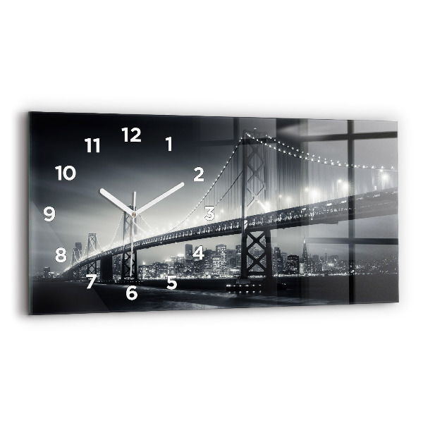 Horizontal wall clock San Francisco Bridge at Night