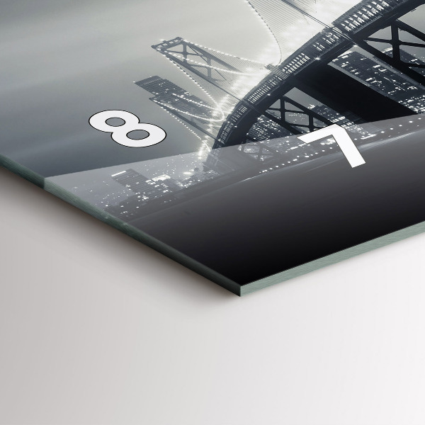 Horizontal wall clock San Francisco Bridge at Night