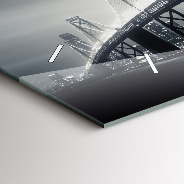 Horizontal wall clock San Francisco Bridge at Night