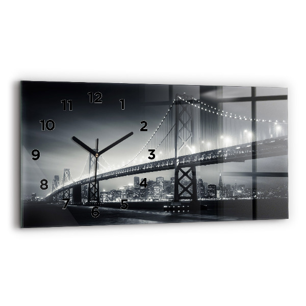 Horizontal wall clock San Francisco Bridge at Night