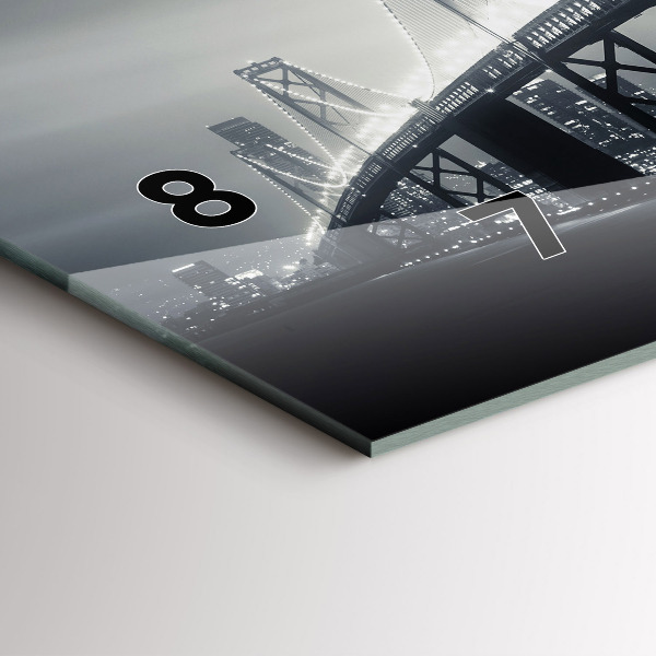 Horizontal wall clock San Francisco Bridge at Night