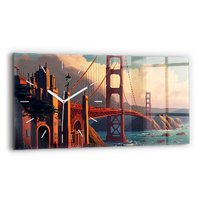 Horizontal wall clock San Francisco Bridge
