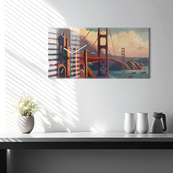 Horizontal wall clock San Francisco Bridge