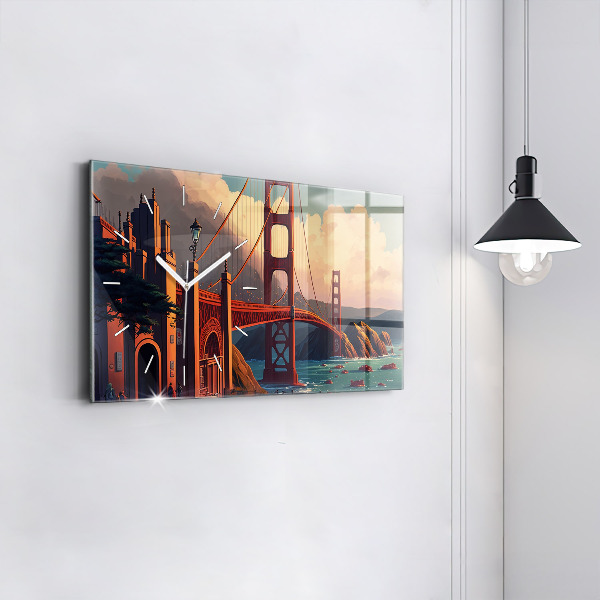 Horizontal wall clock San Francisco Bridge