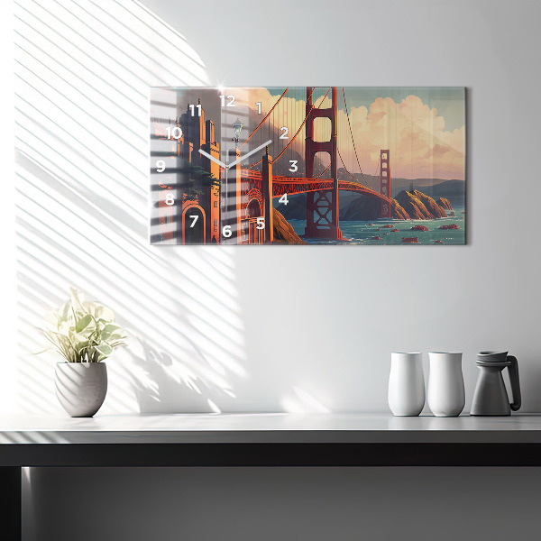 Horizontal wall clock San Francisco Bridge