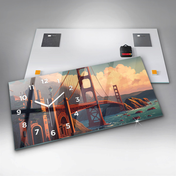 Horizontal wall clock San Francisco Bridge