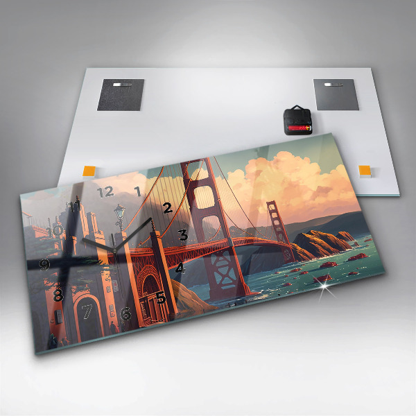 Horizontal wall clock San Francisco Bridge