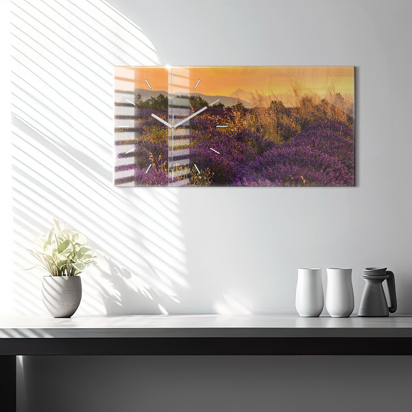 Horizontal wall clock Lavender meadow France