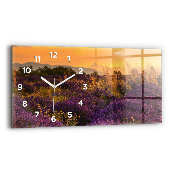 Horizontal wall clock Lavender meadow France