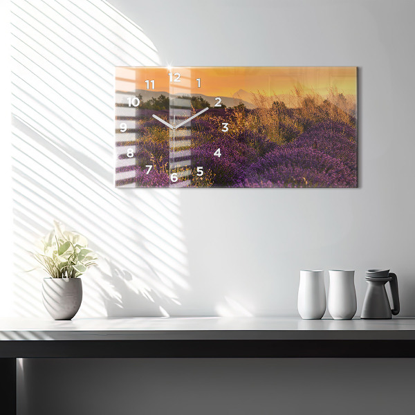 Horizontal wall clock Lavender meadow France
