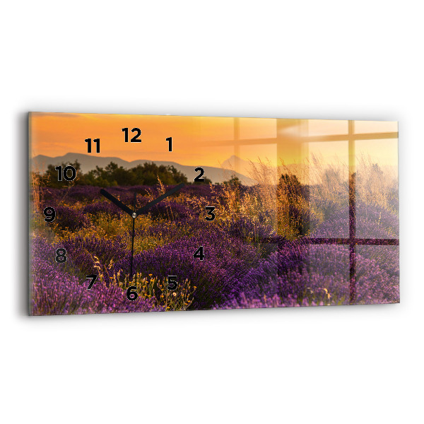 Horizontal wall clock Lavender meadow France