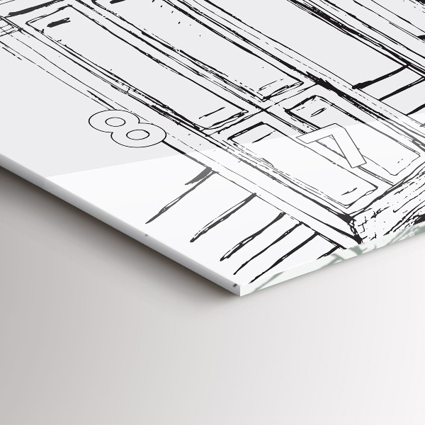 Horizontal wall clock Drawing of the city of Provence