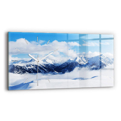 Horizontal wall clock Mountain panorama