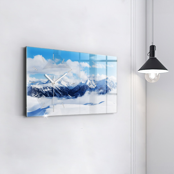 Horizontal wall clock Mountain panorama