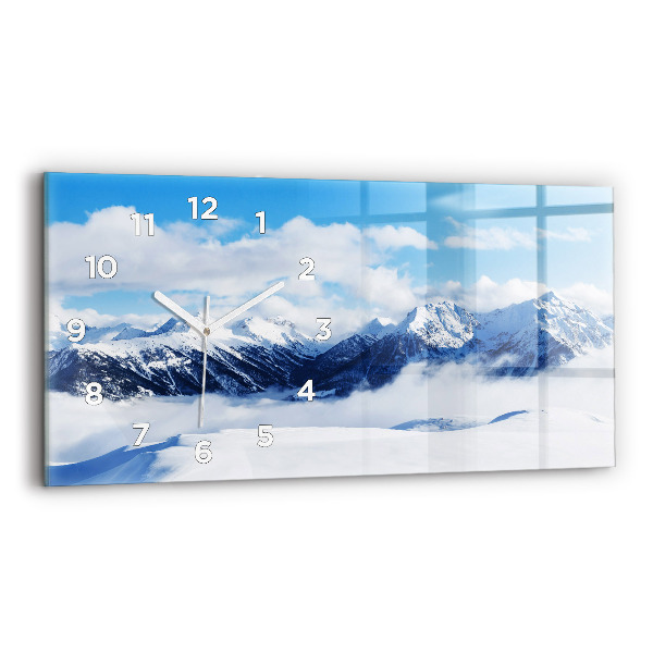 Horizontal wall clock Mountain panorama