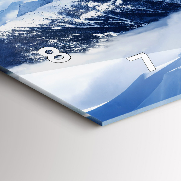 Horizontal wall clock Mountain panorama